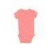 Carter's Short Sleeve Onesie: Pink Print Bottoms - Size Newborn