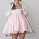 FUFUCAILLM – Mini robe princesse Kawaii en Tulle pour femmes manches bouffantes col carré manches