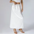Jupe longue en satin pour femmes sous-jupe taille élastique rallonge de robe bordure en