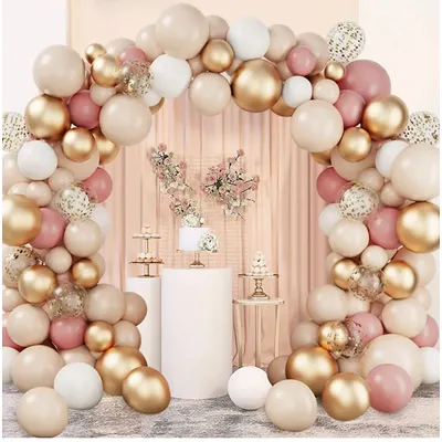 Kit d'arche de guirxiété de ballons en or rose tendre décoration de fête d'anniversaire de mariage