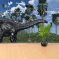 Apatosaurus Dinosaurier temporäre oder traditionelle fotografische Tapete Wandbild 3D gerenderte prähistorische Landschaft mit einem Apatosaurus,
