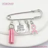Neue Ankunft Brust Krebs Awareness Brosche Pin nie geben up Brustkrebs Pink Ribbon Pin Brosche