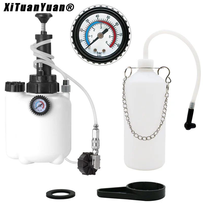 3L manuelles Auto-Bremsenentlüfter-Set mit 1L Ölflasche, Flüssigkeit, Druckentlüftung, hydraulischer Füllwechsler, Vakuumpumpe, Betankungswerkzeug Image