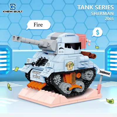 KNEW BUILT Militär Mini Panzer Bausteine Kind lernen Spielzeug pädagogische Ziegel Modellbau Set für Kinder unruhig Image