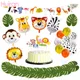 Huiran Happy Birthday Balloons Geburtstag Party Decor Kinder Tier Anzahl Ballon Safari Dschungel