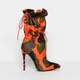 2022 frühling High Heels Spitz Mitte Wade Stiefel für Frauen Mode Camouflage Print Stiletto Lace Up