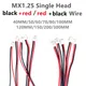 Lot de 20 fils de connexion JST 28AWG MX1.25 2 broches rouge noir rouge une extrémité 40MM ~