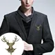 2023 Hot Deer Cattle Wolf Shape Brooch Pins Popular Cute Friends Gold Color Vintage Animal Pin Crown