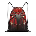 Spider-Chest Drawstring Backpack Women Men Sport Gym Sackpack Foldable Animal Training Bag Sack