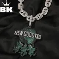 A Few Good Kids Logo Pendant Necklace For Men Big Clasp Cubic Zirconia Iced Out 3 Little Angels