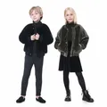 AP Velvet Thick Kids Bomber Jackets New Winter Warm Boys and Girls Coat Children Quilted Clothes