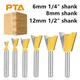 6mm 6.35mm 8mm 12mm 12.7mm Shank Dovetail Joint Router Bit Set 14 Degree Woodworking Engraving