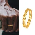 Cuban Ring Curb Chain Ring Stainless Steel Miami Link Rings Streetwear Fashion Hip Pop Cool Ring