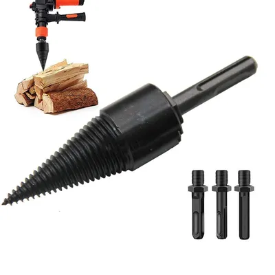 4Pcs firewood drill bit wood splitter Round Hex Square Shank Woodworking Tools Cone Log Splitters