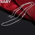 925 Sterling Silver Necklace 16/18/20/22/24/26/28/30 Inches Classic 2MM Flat Sideways chain for