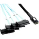 3ft 1m Mini SAS 36P SFF-8087 to 4 SFF-8482 SAS 29+15P SATA Connectors with SATA Power Cable Computer