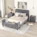 4-Pieces Bedroom Sets Queen Size Upholstered Platform Bed with Two Nightstands and Storage Bench