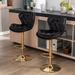 2Pcs Velvet Swivel Armless Bar Stools Adjustable Dining Chair