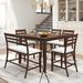 Extendable Counter Height, 6-Piece Dining Table Set with Removable Leaf, 4 Dining Chairs and Dining Bench