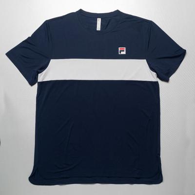 Fila Essentials Short Sleeve Crew Men's Tennis Apparel Navy/White