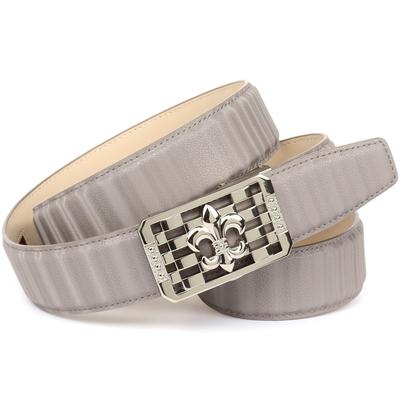 Ledergürtel ANTHONI CROWN, Damen, Gr. 80, grau, Leder, unifarben, elegant,feminin,klassisch,modisch, Gürtel, mit silberfarbener stilisierter Lilien-Schnalle Image