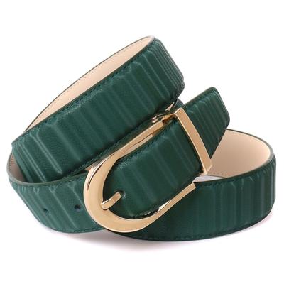 Ledergürtel ANTHONI CROWN, Damen, Gr. 85, grün, Leder, unifarben, festlich,klassisch, Gürtel, mit glänzender ovaler Schließe Image