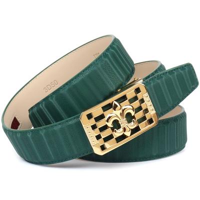 Ledergürtel ANTHONI CROWN, Damen, Gr. 105, grün, Leder, unifarben, elegant,feminin,festlich,klassisch, Gürtel, mit goldfarbener stilisierter Lilien-Schnalle Image