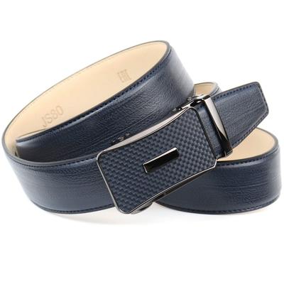 Ledergürtel ANTHONI CROWN, Damen, Gr. 100, blau (dunkelblau), Leder, unifarben, elegant,klassisch, Gürtel, Handgenähter Gürtel mit farbiger Karbon-Schließe Image