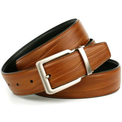 Ledergürtel ANTHONI CROWN, Damen, Gr. 85, schwarz (cognac, schwarz), Leder, unifarben, Gürtel, Wendegürtel in cognac und schwarz, Schließe silberfarben Image