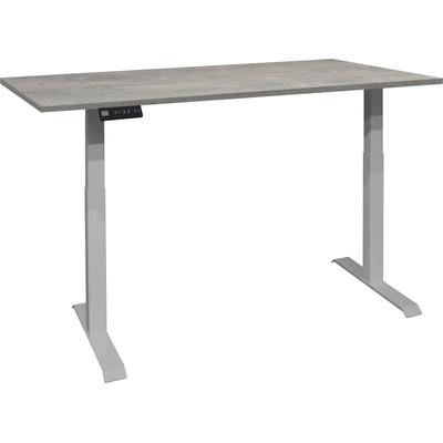 Schreibtisch MÄUSBACHER "Big System Office", silber (silber, beton, silber, beton), B:120cm, Tische, Breite 120 cm, elektrisch höhenverstellbar Image