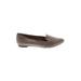 Mia Flats: Slip-on Stacked Heel Casual Brown Shoes - Women's Size 7 1/2 - Almond Toe