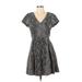 Banana Republic Heritage Collection Casual Dress - Fit & Flare: Black Snake Print Dresses - Women's Size 4