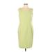 Sag Harbor Casual Dress - Sheath Square Sleeveless: Green Print Dresses - Women's Size 12 Petite