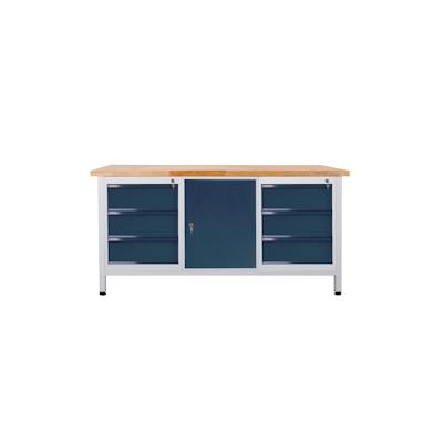 PROREGAL Werkbank Giant Rhino mit 6 Schubladen + 1 Tür | HxBxT 84x170x60cm | Traglast 500kg | Lichtgrau/Anthrazitgrau Image