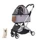 PJDDP Pet Strolling Cart for Travel Shopping Walking,Four-Wheel Aluminum Metal Lightweight Detachable Cat Dog Jogging Stroller with Detachable Carrier for Small Dogs Cats
