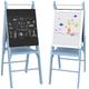 AIYAPLAY Art Easel for Kids with Paper Roll, Height Adjustable Double-Sided Kids Whiteboard Chalkboard, 3 in 1 Easel for Toddlers, for Ages 3-6 Years - Blue