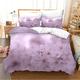 Double Duvet Set Purple Cherry Blossom, Bedding Double Bed Set (Duvet Cover 200x200 and 2 Pillowcases 50x75 cm) Breathable Hypoallergenic Quilt Comforter Cover for Teens Adults