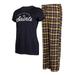 Women's Concepts Sport Black/Gold New Orleans Saints Arctic T-Shirt & Flannel Pants Sleep Set