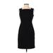 Lands' End Casual Dress - Sheath Square Sleeveless: Black Solid Dresses - Women's Size 0 Petite