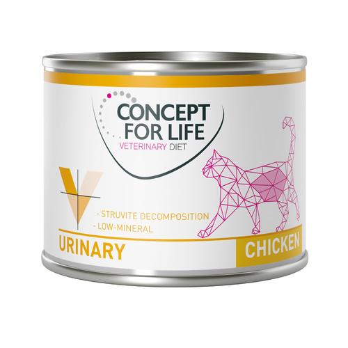 6 x 200 g Concept for Life Veterinary Diet Urinary Huhn Nassfutter für ausgewachsene Katzen