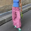 Gaono – pantalon Cargo pour femmes Baggy Punk taille élastique avec cordon de serrage réglable
