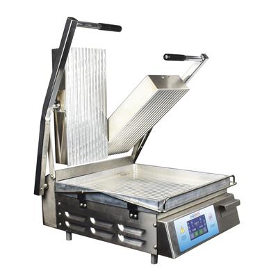 DoughXpress DXP-PS-157 (11186) 120V Double Commercial Panini Press w/ Aluminum Grooved Plates, 120v, Stainless Steel