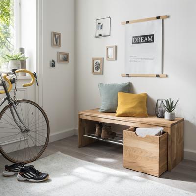 Bank HOME AFFAIRE "Dura", braun (eiche), B:120cm H:46cm, FSC-zertifiziertes Massivholz, Sitzbänke, Für die geschmackvolle Optik sorgt das FSC-zertifizierte Massivholz Image