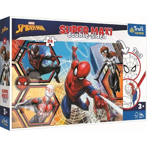 Primo Super Maxi Puzzle 24 Teile und Malvorlage Marvel Spiderman - Trefl