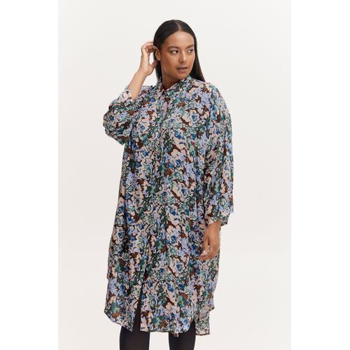 „Hemdblusenkleid FRANSA „“Fransa FPHAVIS DR 1″“ Gr. 50, EURO-Größen, braun (rain drum mix) Damen Kleider Blusenkleider“