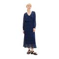 TOM TAILOR Denim Damen 1038151 Kleid mit Rüschen & Muster, 32411-navy Blue Flower Print, XXL