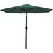 9-Foot Patio Umbrella - Push-Button Tilt And Crank Handle - Aluminum Pole And Polyester Shade Canopy - Green