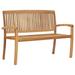 Buyweek 2-Seater Stacking Patio Bench 50.6 Solid Teak Wood