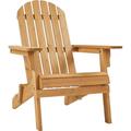 Set Of 1 Folding Adirondack Chair Outdoor Weather Resistant Chairs For Patio Deck Garden Backyard Deck Fire Pit Brown