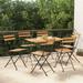 Buyweek 7 Piece Folding Bistro Set Solid Wood Acacia and Steel